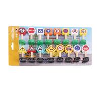 Segnali Stradali - Wood 23x18x3cm 9.06x7.09x1.18in | 16 Pezzi Di Segnalini Stradali | Insegnamento Della Conoscenza Trafficata Fissata Per I Bambini Che Giocano A Ruolo Educativo E Divertimento A Casa