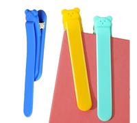 Segnalibri a clip, pennarello laterale in silicone, 3 segnalibri automatici in silicone, clip intelligenti per segnalibri, in silicone, per segnalibri, accessori per libri per gli amanti dei libri