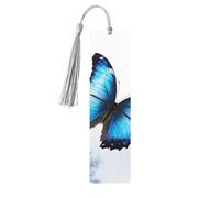 Segnalibri a farfalla blu con nappe, segnalibro in legno per donne e uomini, segnalibro fatto a mano per gli amanti dei libri, segnalibri per pagine di lettura, etichette in legno, ornamenti regalo di
