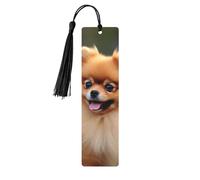 Segnalibri a forma di cane della Pomerania con nappe, segnalibro in legno per donne e uomini, fatto a mano, per gli amanti dei libri, segnapagine di lettura, etichette in legno, ornamenti, regalo di