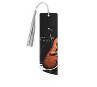 Segnalibri a forma di chitarra con nappe, segnalibro in legno per donne e uomini, segnalibro fatto a mano per gli amanti dei libri, segnalibri per pagine di lettura, etichette in legno, ornamenti