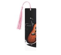Segnalibri a forma di chitarra con nappe, segnalibro in legno per donne e uomini, segnalibro fatto a mano per gli amanti dei libri, segnalibri per pagine di lettura, etichette in legno, ornamenti