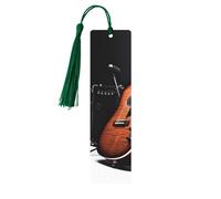 Segnalibri a forma di chitarra con nappe, segnalibro in legno per donne e uomini, segnalibro fatto a mano per gli amanti dei libri, segnalibri per pagine di lettura, etichette in legno, ornamenti