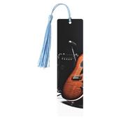 Segnalibri a forma di chitarra con nappe, segnalibro in legno per donne e uomini, segnalibro fatto a mano per gli amanti dei libri, segnalibri per pagine di lettura, etichette in legno, ornamenti