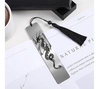 Segnalibri a Forma di Drago, Segnalibro Nappa, Segnalibri Unici in Metallo a Tema fantasia, con Catena o Nappa, Regalo Stravagante per Gli Amanti dei Libri