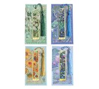 Segnalibri a forma di fiore cavo con nappe, in metallo, regalo per amanti dei libri, lettori, scrittori, insegnanti, floreali, 4 pezzi