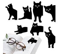 Segnalibri a forma di gatto, 7 graffette magnetiche, segnapagina a forma di | Simpatica opera d'arte felina, attrazione magnetica sicura, materiale in carta resistente, facile marcatura delle pagine