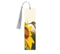 Segnalibri a forma di girasole con nappe, segnalibro in legno per donne e uomini, fatto a mano, per gli amanti dei libri, segnapagine di lettura, etichette in legno, ornamenti, regalo di compleanno
