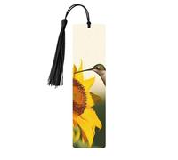 Segnalibri a forma di girasole con nappe, segnalibro in legno per donne e uomini, fatto a mano, per gli amanti dei libri, segnapagine di lettura, etichette in legno, ornamenti, regalo di compleanno