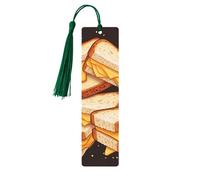 Segnalibri a forma di panini al formaggio con nappe, segnalibro in legno per donne e uomini, segnalibro fatto a mano per gli amanti dei libri, segnalibri per pagine di lettura, etichette in legno