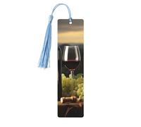 Segnalibri a forma di vino rosso con nappe, segnalibro in legno per donne e uomini, segnalibro fatto a mano per gli amanti dei libri, segnapagine di lettura, etichette in legno, ornamenti per