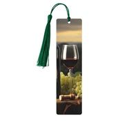 Segnalibri a forma di vino rosso con nappe, segnalibro in legno per donne e uomini, segnalibro fatto a mano per gli amanti dei libri, segnapagine di lettura, etichette in legno, ornamenti per