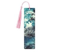 Segnalibri Blue Moon, Segnalibro in legno per donne e uomini, segnalibro fatto a mano per gli amanti dei libri, etichette in legno, marcatori per pagine di lettura, ornamenti a forma rettangolare con