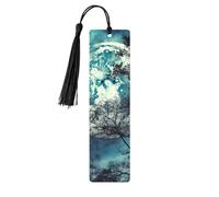 Segnalibri Blue Moon, Segnalibro in legno per donne e uomini, segnalibro fatto a mano per gli amanti dei libri, etichette in legno, marcatori per pagine di lettura, ornamenti a forma rettangolare con
