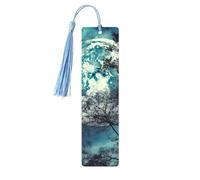 Segnalibri Blue Moon, Segnalibro in legno per donne e uomini, segnalibro fatto a mano per gli amanti dei libri, etichette in legno, marcatori per pagine di lettura, ornamenti a forma rettangolare con