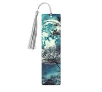 Segnalibri Blue Moon, Segnalibro in legno per donne e uomini, segnalibro fatto a mano per gli amanti dei libri, etichette in legno, marcatori per pagine di lettura, ornamenti a forma rettangolare con