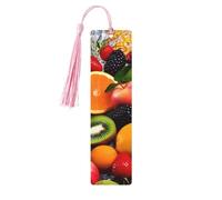 Segnalibri colorati a forma di frutta con nappe, segnalibro in legno per donne e uomini, segnalibro fatto a mano per gli amanti dei libri, segnapagine di lettura, etichette in legno, ornamenti regalo