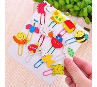 Segnalibri colorati con clip a forma di cartone animato per bambini e bambini, 12 pezzi, resistenti e di lunga durata