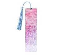 Segnalibri colorati in legno, con stampa color marmo pastello, rosa, blu, viola, 5 pezzi, segnalibri in legno con nappe, regali per uomini e donne