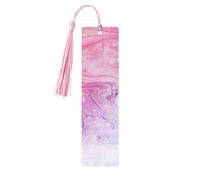 Segnalibri colorati in legno, con stampa color marmo pastello, rosa, blu, viola, 5 pezzi, segnalibri in legno con nappe, regali per uomini e donne
