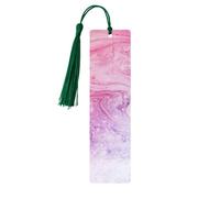 Segnalibri colorati in legno, con stampa color marmo pastello, rosa, blu, viola, 5 pezzi, segnalibri in legno con nappe, regali per uomini e donne