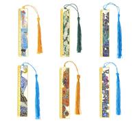 Segnalibri con nappa, set di 6 segnalibri in metallo, ideali come regalo per lettori, amanti dei libri, bambini e donne