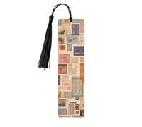 Segnalibri di cancelleria postale con nappe, segnalibro in legno per donne e uomini, segnalibro fatto a mano per gli amanti dei libri, segnalibri per pagine di lettura, etichette in legno, ornamenti