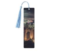 Segnalibri di Hong Kong, regalo in legno, per donne e uomini, fatto a mano, per gli amanti dei libri, etichette in legno, segnapagine di lettura, ornamenti a forma rettangolare con nappe