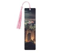 Segnalibri di Hong Kong, regalo in legno, per donne e uomini, fatto a mano, per gli amanti dei libri, etichette in legno, segnapagine di lettura, ornamenti a forma rettangolare con nappe