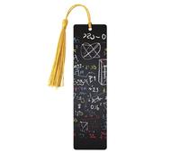 Segnalibri di matematica e fisica in legno per gli amanti dei libri, segnalibro fai da te fatto a mano con nappe colorate Marcatori di pagina stampati su entrambi i lati, accessori artistici per libri