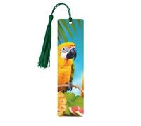 Segnalibri estivi con pappagallo ananas e uccelli, segnalibro in legno per donne e uomini, segnalibro fatto a mano per gli amanti dei libri, etichette in legno, segnapagine di lettura, ornamenti a