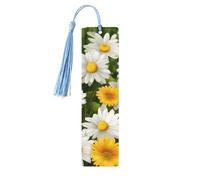 Segnalibri estivi floreali margherite con nappe, segnalibro in legno per donne e uomini, segnalibro fatto a mano per gli amanti dei libri, segnalibri per pagine di lettura, etichette in legno