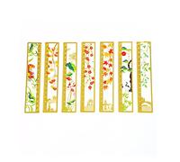 segnalibri femminili, Righello segnalibro in metallo ottone con motivo traforato, confezione da 7, multicolore, 16x3,2 cm