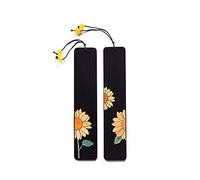 segnalibri femminili, Segnalibri in legno intagliato a forma di girasole, fatti a mano, confezione da 2 pezzi, set di scatole(Set of 2)