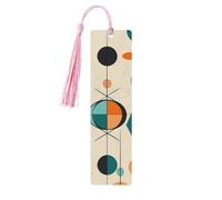 Segnalibri geometrici della metà del secolo con nappe, segnalibro in legno per donne e uomini, segnalibro fatto a mano per gli amanti dei libri, segnalibri per pagine di lettura, etichette in legno