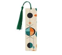 Segnalibri geometrici della metà del secolo con nappe, segnalibro in legno per donne e uomini, segnalibro fatto a mano per gli amanti dei libri, segnalibri per pagine di lettura, etichette in legno