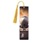 Segnalibri in legno a forma di aeroplano per gli amanti dei libri, segnalibro fai da te fatto a mano con nappe colorate su entrambi i lati, segnalibri stampati su entrambi i lati, accessori artistici