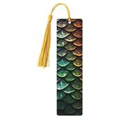Segnalibri in legno a forma di drago per gli amanti dei libri, segnalibro fai da te fatto a mano con nappe colorate Marcatori di pagina stampati su entrambi i lati, accessori artistici per libri