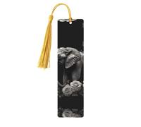 Segnalibri in legno a forma di elefante e farfalla, per gli amanti dei libri, fatto a mano fai da te con nappe colorate, segnalibri stampati su entrambi i lati, accessori artistici per libri, regalo