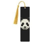 Segnalibri in legno a tre linee con testa di panda per gli amanti dei libri, segnalibro fai da te fatto a mano con nappe colorate Segnalibri stampati su entrambi i lati, accessori artistici per libri