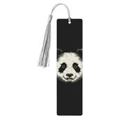 Segnalibri in legno a tre linee con testa di panda per gli amanti dei libri, segnalibro fai da te fatto a mano con nappe colorate Segnalibri stampati su entrambi i lati, accessori artistici per libri