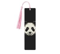Segnalibri in legno a tre linee con testa di panda per gli amanti dei libri, segnalibro fai da te fatto a mano con nappe colorate Segnalibri stampati su entrambi i lati, accessori artistici per libri