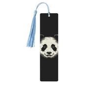 Segnalibri in legno a tre linee con testa di panda per gli amanti dei libri, segnalibro fai da te fatto a mano con nappe colorate Segnalibri stampati su entrambi i lati, accessori artistici per libri