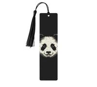 Segnalibri in legno a tre linee con testa di panda per gli amanti dei libri, segnalibro fai da te fatto a mano con nappe colorate Segnalibri stampati su entrambi i lati, accessori artistici per libri