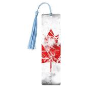 Segnalibri in legno blu cielo con nappa retrò bandiera del Canada stampa marcatori di libri, per gli amanti dei libri, segnapagina, regali di lettura