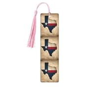 Segnalibri in legno con bandiera del Texas con stampa di una stella, 5 segnalibri in legno con nappe, regali per uomini e donne