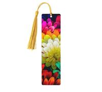 Segnalibri in legno con fiori colorati per gli amanti dei libri, segnalibro fai da te fatto a mano con nappe colorate Marcatori di pagina stampati su entrambi i lati, accessori artistici per libri
