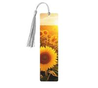 Segnalibri in legno con girasole Sunshine per gli amanti dei libri, segnalibro fai da te fatto a mano con nappe colorate Marcatori per pagine stampati su entrambi i lati, accessori artistici per libri
