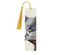 Segnalibri in legno con koala e farfalla per gli amanti dei libri, segnalibro fai da te fatto a mano con nappe colorate Marcatori di pagina stampati su entrambi i lati, accessori artistici per libri