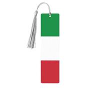 Segnalibri in legno con nappe, con stampa bandiera italiana, 5 pezzi, ideali come regalo per uomini e donne